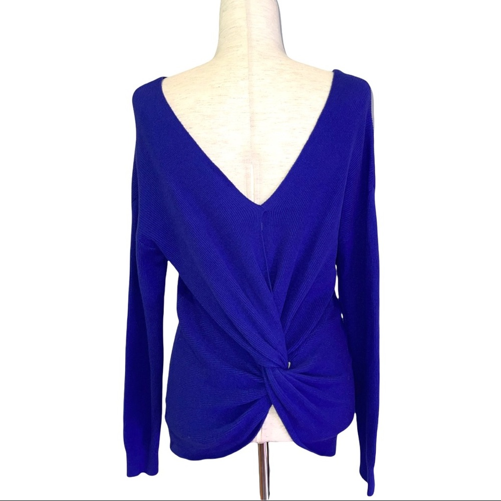 Splendid Purple Twist Knot Wear Two Way Long sleeve Sweater M